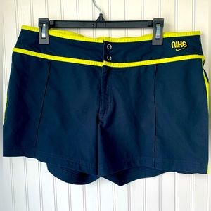 Nike (Large 12/14) Navy Blue with Lemon Yellow trim; 2-Snap and Zipper Closure